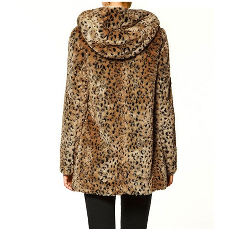Zipped faux fur loose coat