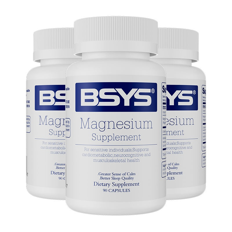BSYS Magnesium Supplements Sleep & Anxiety Relief Aid  Muscle Relaxation Support  Heart Health & Blood Sugar Balance Formula  Cognitive Function Enhancement  Nighttime Wellness Supplement