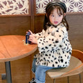 Leopard-print Faux Fur Coat Plush Thick