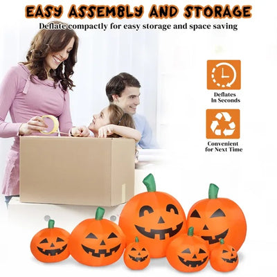 LED String Lights 7pcs Pumpkin Inflatable Halloween Decoration