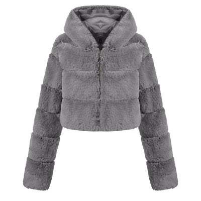 Solid Color Faux Fur Coat Jacket Fashion