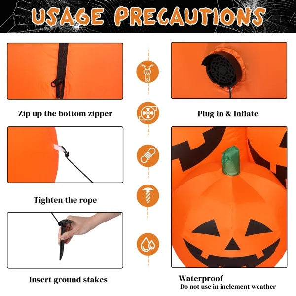 LED String Lights 7pcs Pumpkin Inflatable Halloween Decoration