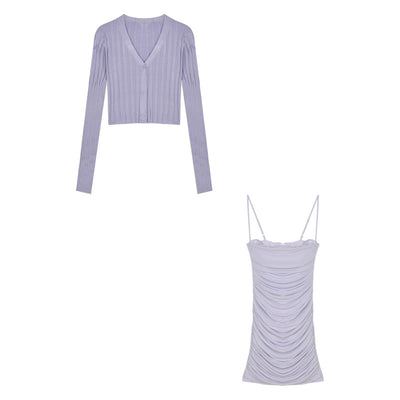 Slim Slim Fit Hip-fit Suspender Dress