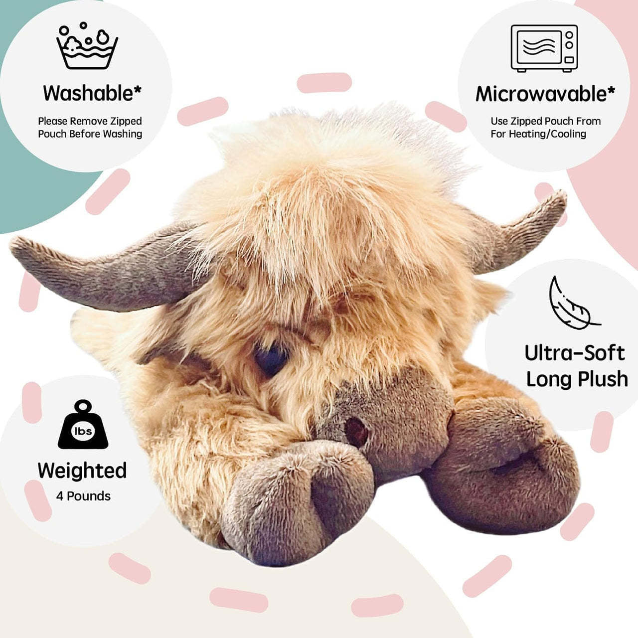 Creative Cartoon Household Highland Cow Plush Toy