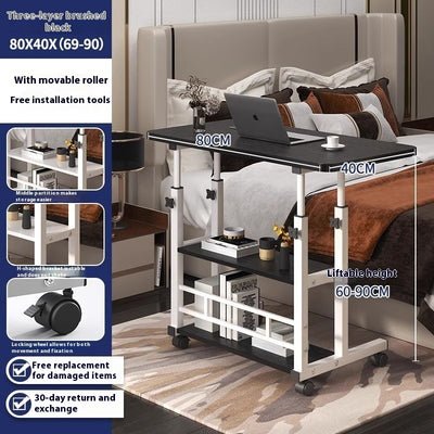 Mobile Computer Lifting Foldable Standing Desk Bedroom Bedside Desk Single Small Table